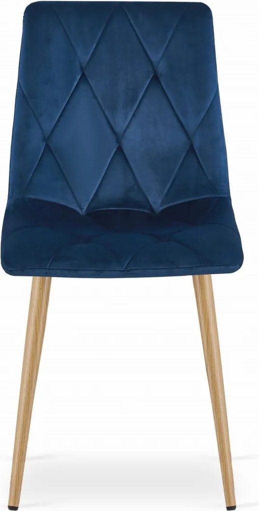 Scaun de masă din catifea albastru LIBRA