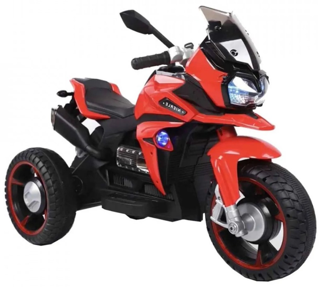 Motocicleta Electrica cu Acumulator Pentru Copii NOVOKIDS™ Ontario Motor, 3-8 ani, max 30 kg, Cu USB, Sunete si Lumini LED, Pornire cu cheie, 3 Roti,