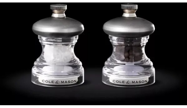 Cole&Mason BUTTON - Set 2 râșnițe sare și piper, 6,5 cm