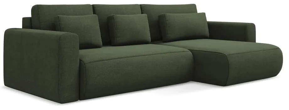 Colțar kaki extensibil/cu spațiu de depozitare (cu colț pe partea dreaptă/cu șezlong) Kapua – Makamii