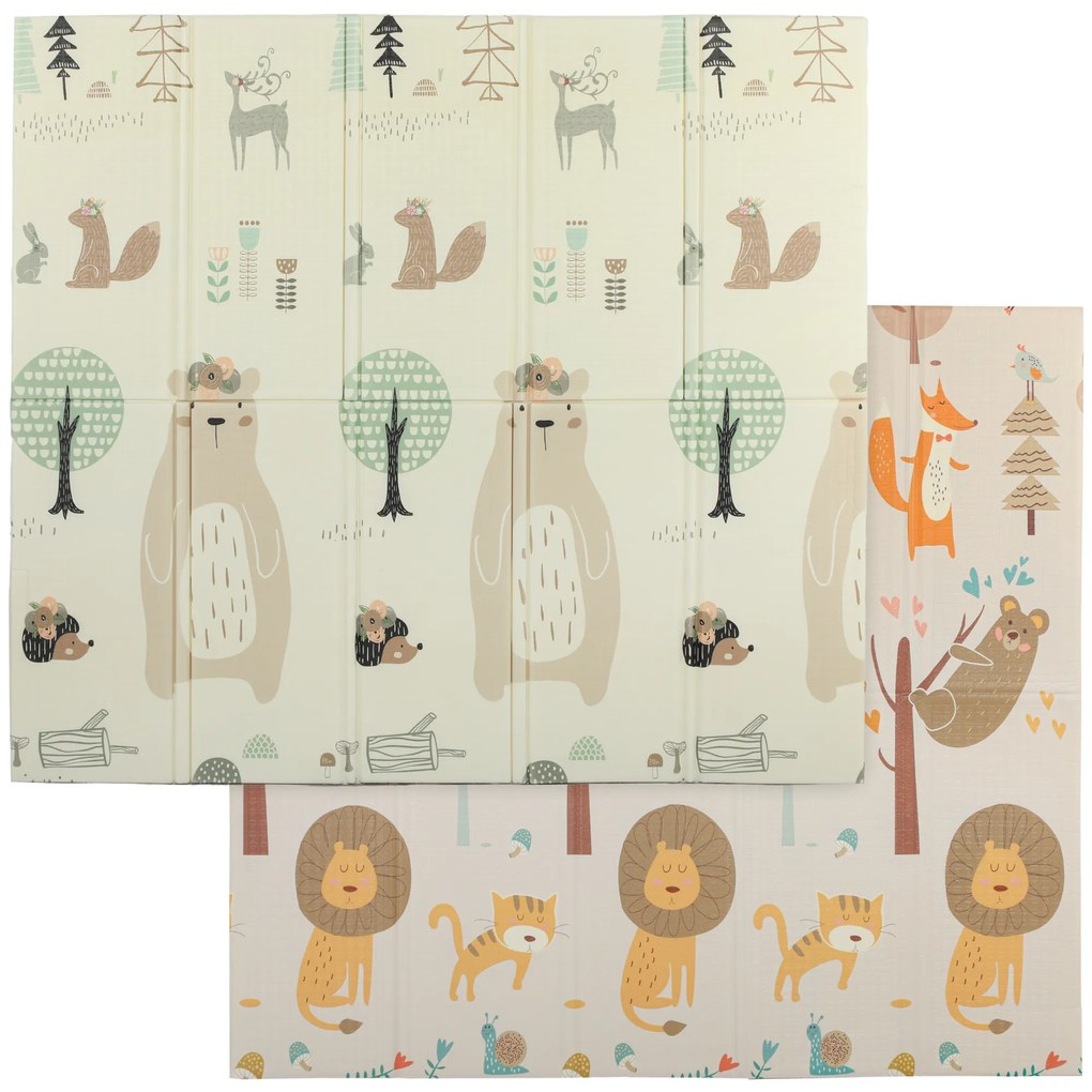 AIYAPLAY Saltea de joacă pentru copii 196 x 176 x 1,5 cm pliabilă dublă față Multicolor | Aosom Romania