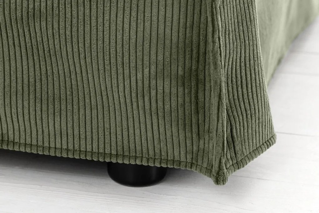 Canapea confortabila Heaven 200cm, catifea raiata verde