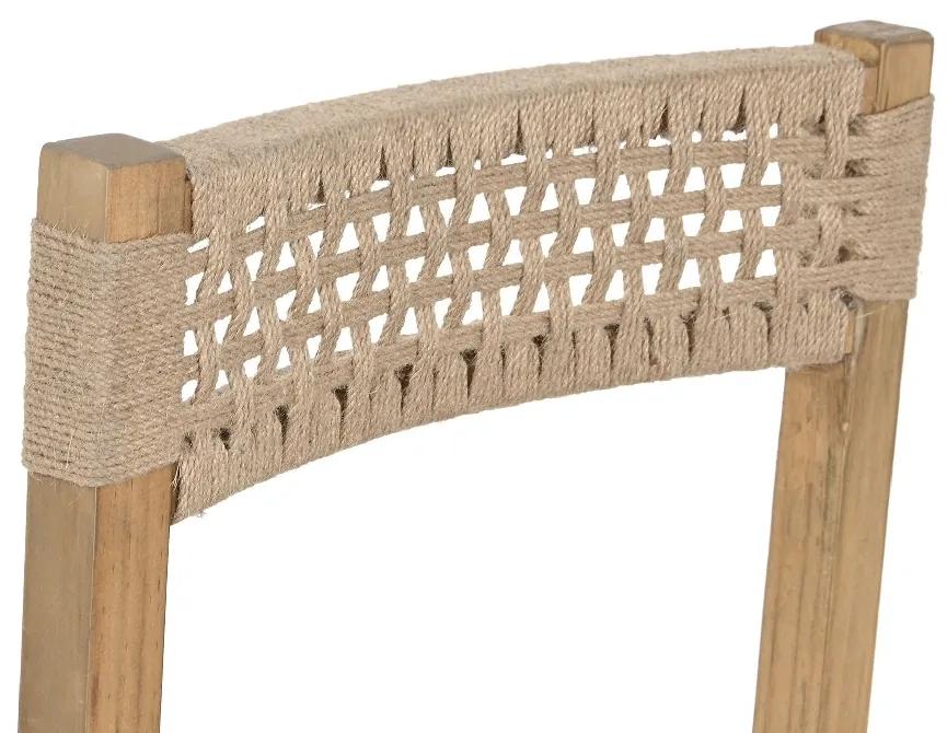 Scaun din lemn natur si iuta 45x82 cm