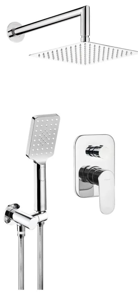 Deante NAC_09LP - Set de duș ALPINIA cu baterie incastrată, crom lucios