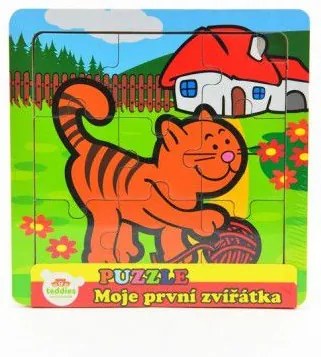 Mini puzzle din lemn 9 piese Primele mele animale