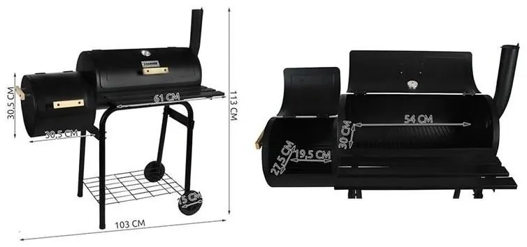 ShopJK GRĂTAR CU AFUMĂTOARE G5165
