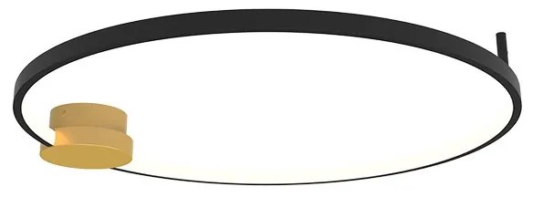 Lustra aplicata LED design inelar Ring negru, 80cm