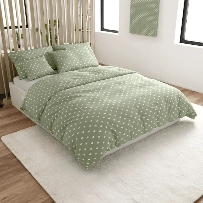 Lenjerie de pat din bumbac SAGHEARTS POLY verde Dimensiune lenjerie de pat: 70 x 90 cm | 140 x 200 cm