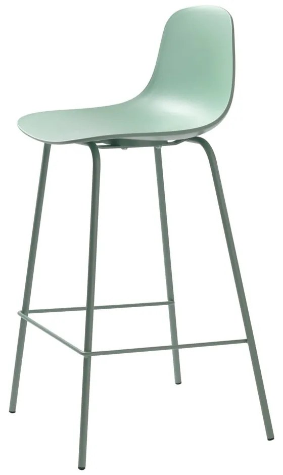 Scaun de bar verde deschis din plastic 92,5 cm Whitby – Unique Furniture