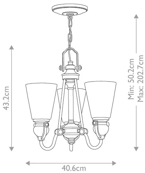 Lustră pe lanț Hinkley HK-MAYFLOWER3 MAYFLOWER 3xE27/60W/230V