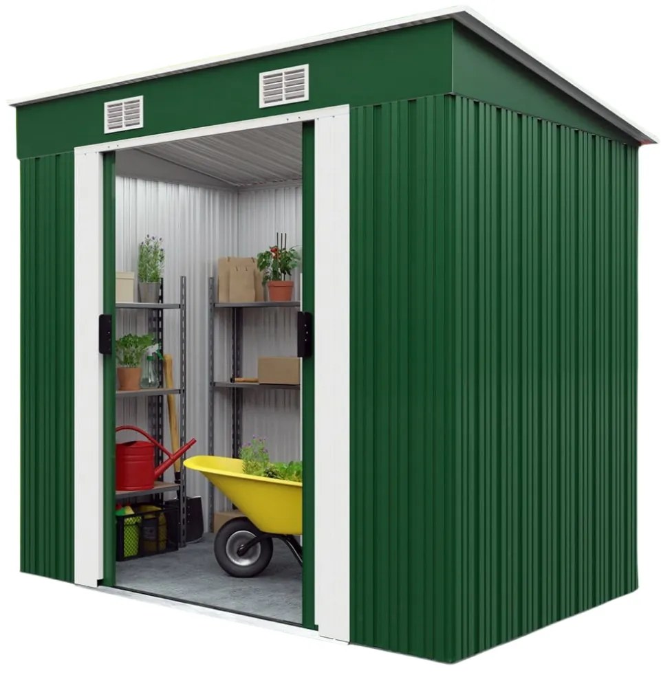 Depozit de unelte pentru grădină L, 196x122x182cm, verde Gardebruk