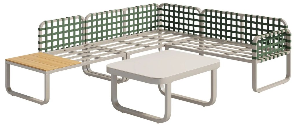 Set de mobilier de grădină Lounge 4-5 locuri, Set de mobilier de grădină din piele verde și ratan cu masă din sticlă securizată, Culoare caise