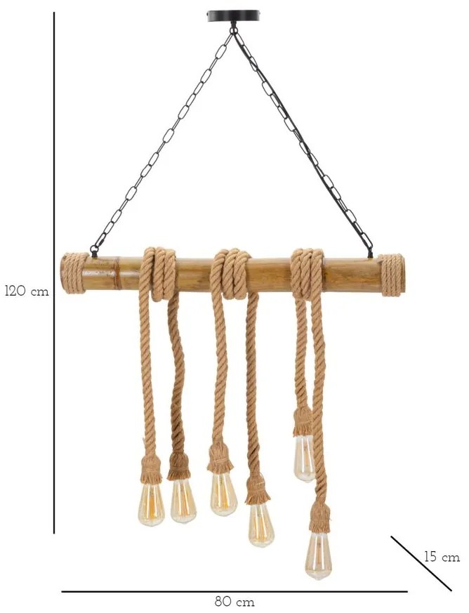 Mauro Ferretti Candelabru Bambus cm 80X15X120 | Aosom Romania