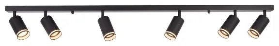 Spot aplicat PIPE 6x GU10/10W/230V negru