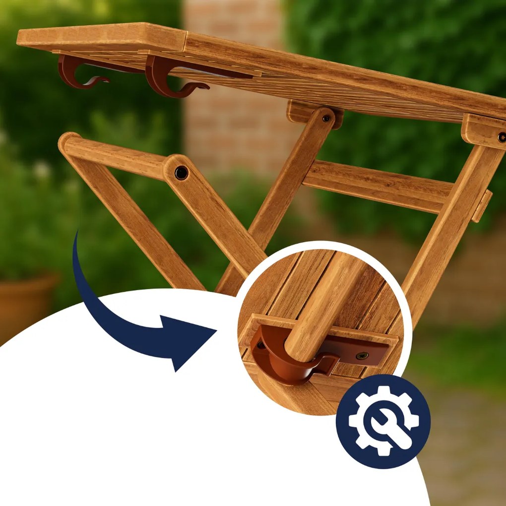 Măsuță de lemn ALEK, 70x70x73cm, maro Casaria