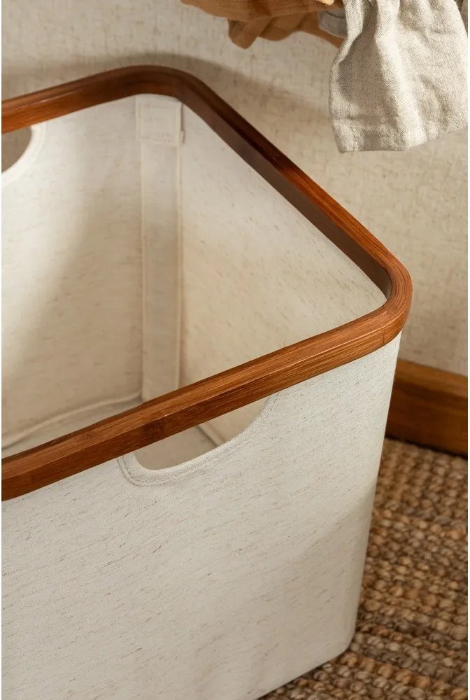 Cutie de depozitare crem din material textil 30x30x30 cm Bamboo/Linen Cube – Bigso