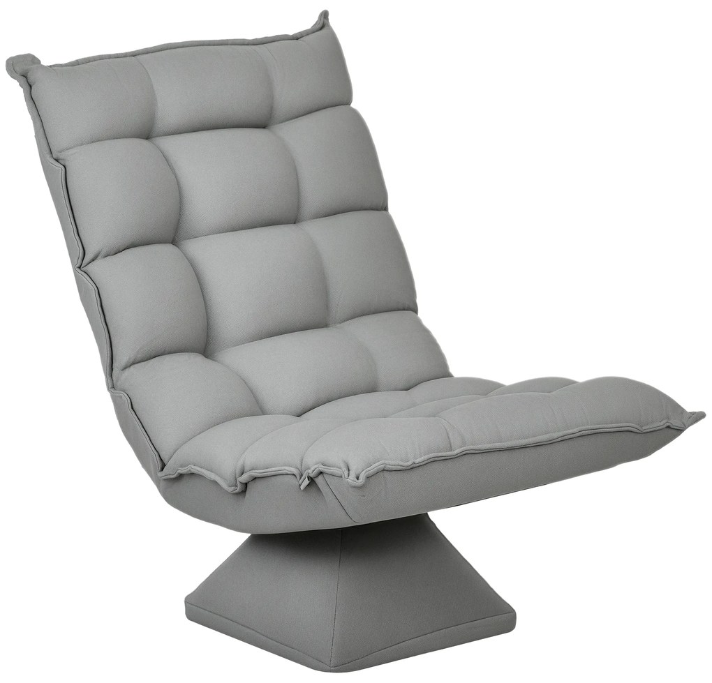 HOMCOM Fotoliu de sol paresos fotoliu relax fotoliu lounge design capitonat înclinare spătar reglabil pivotant 360° | Aosom Romania