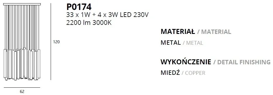 Lustra LED dimabila design Premium Class Quality ORGANIC COPPER
