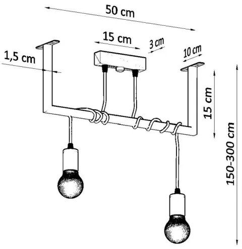 Lustră pe cablu SALAMANCA 2xE27/60W/230V