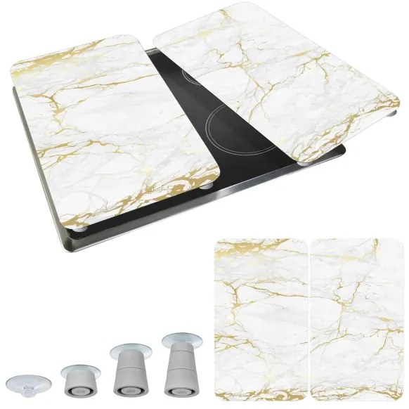 WENKO 53901100 - Capac pentru plită 30x52 cm alb/gri/transparent