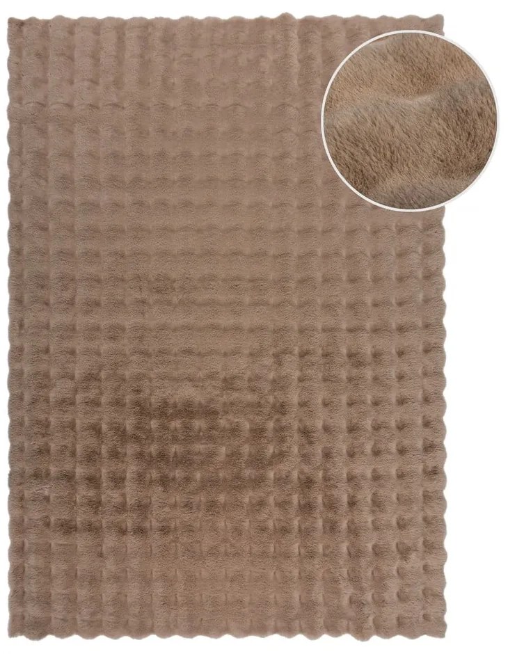 Blană maro sintetică 180x290 cm Waffle Faux Fur – Flair Rugs
