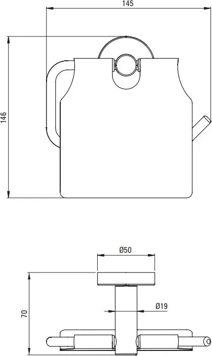 JASMIN Suport hârtie igienică - perete finisaj negru ADJ_N221