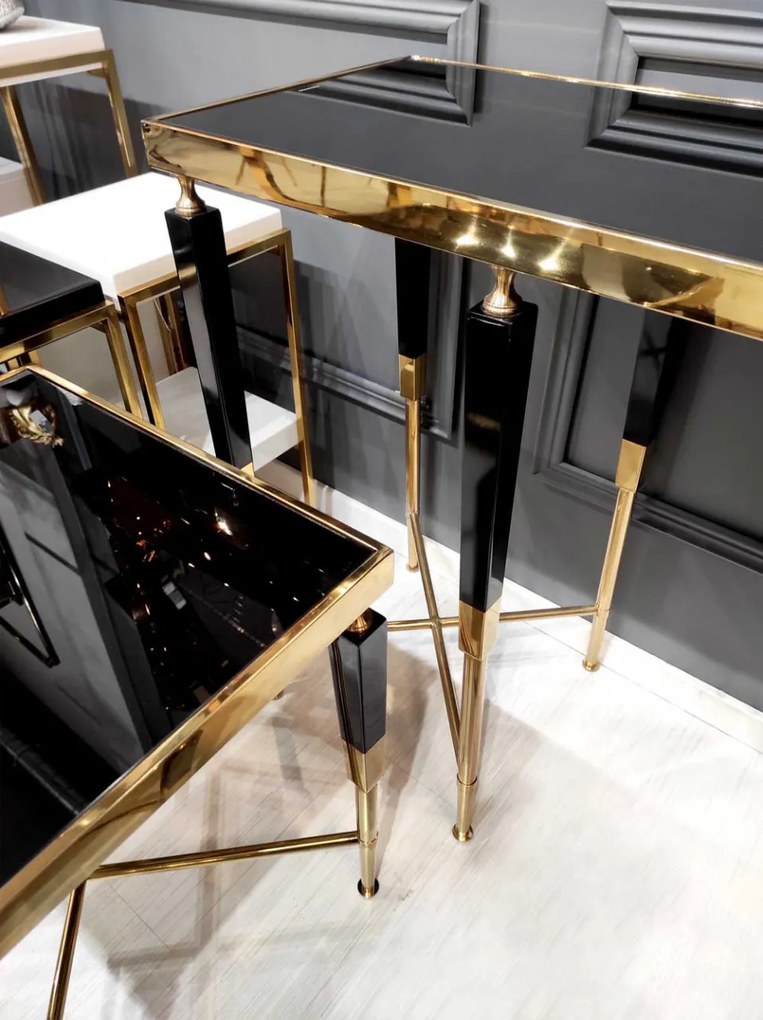 Consola Monaco negru/gold – H85 cm