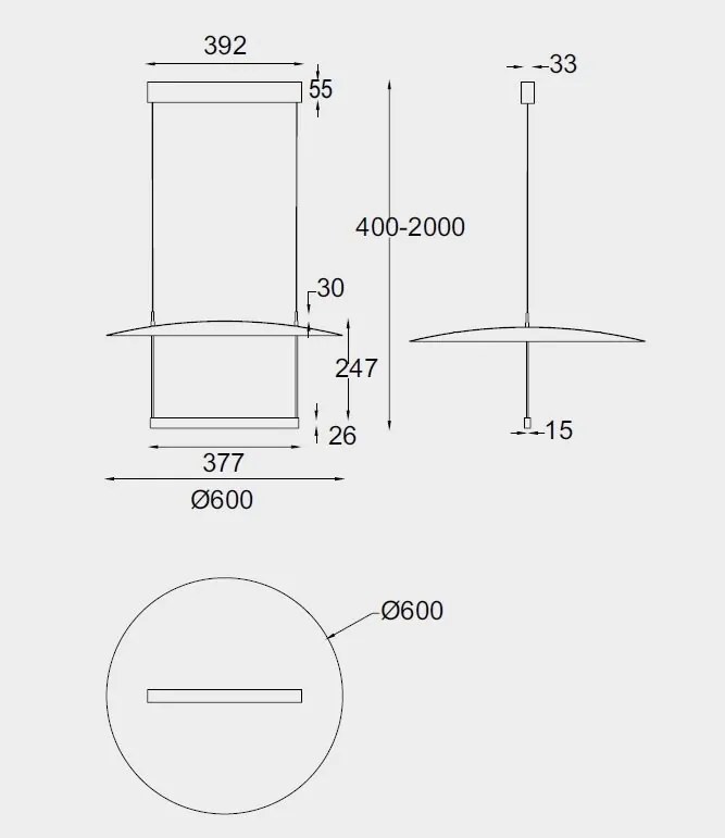 Lustra LED suspendata design modern SUN II D-60cm