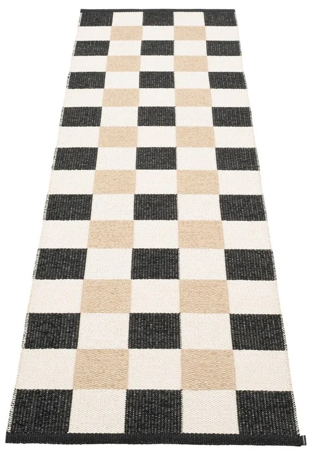 Covor tip traversă pentru interior și exterior negru/crem 70x240 cm Pix Black Vanilla – Pappelina