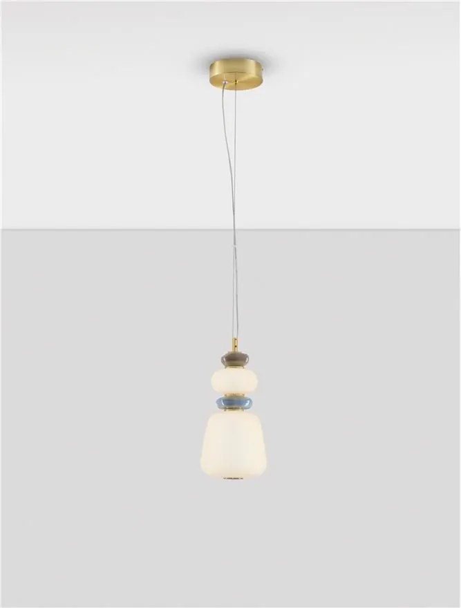 Pendul LED decorativ ceramic maro, albastru, alb, PALO