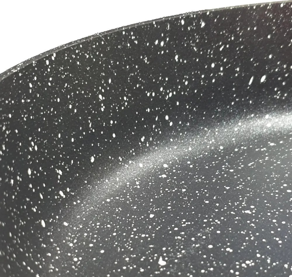 Tigaie Zilan ZLN0935 Negru, invelis din marmura ecologica,diametru 26 cm, 3.1 L