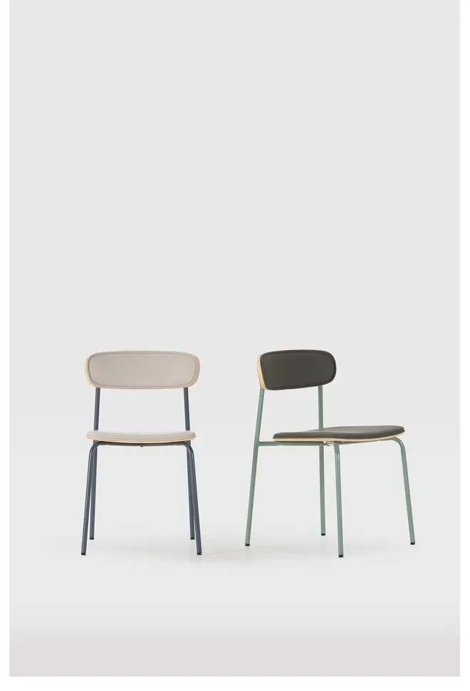 Scaune de dining verde-închis stivuibile 2 buc. tapițate Saula – Marckeric