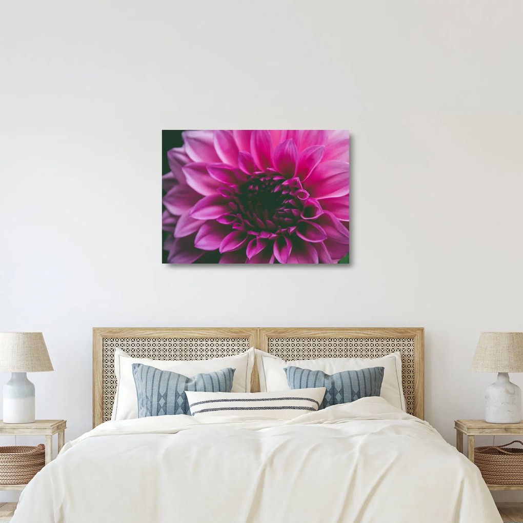 Tablou pe sticlă cu floarea roz (70x50 cm)