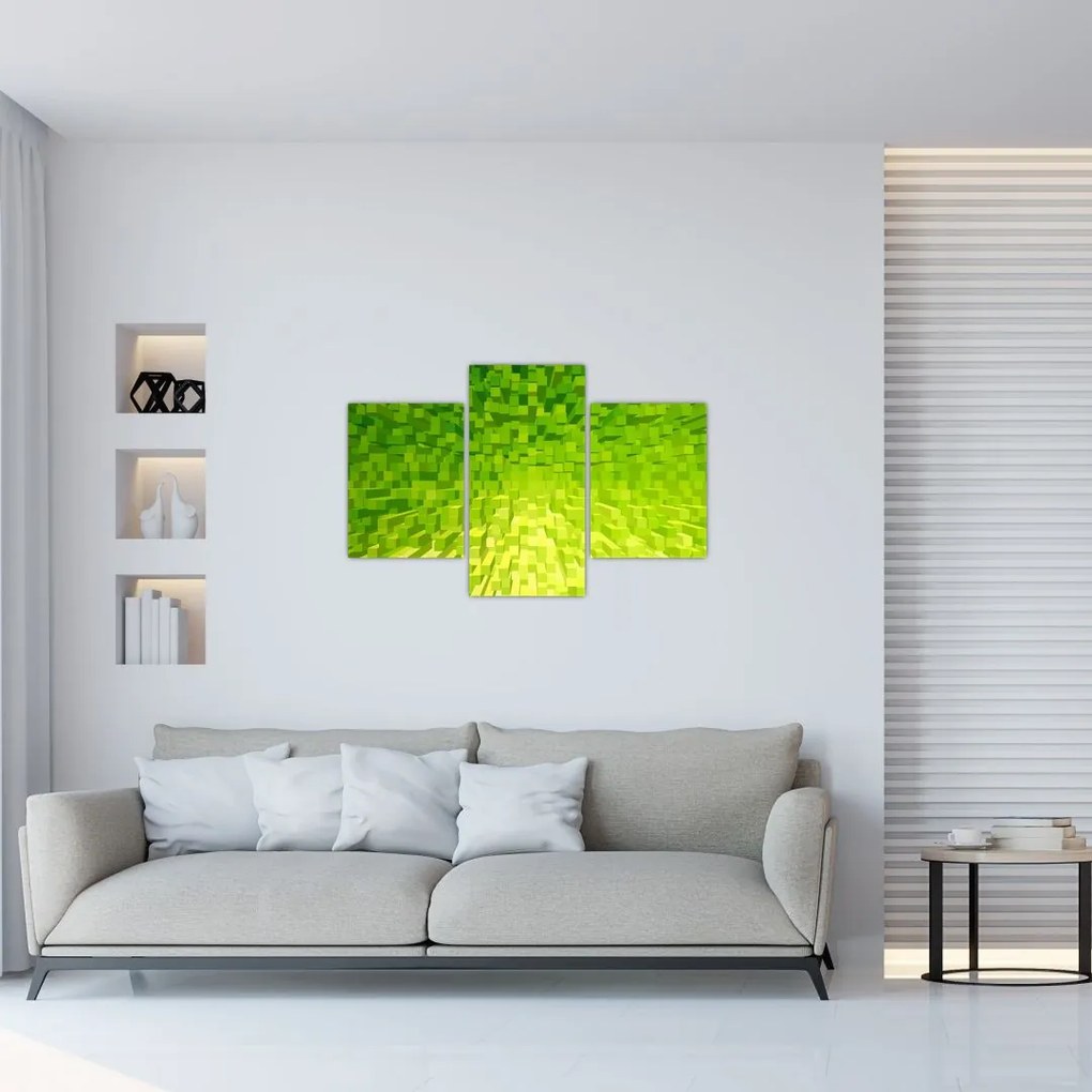 Tabloul cuburilor galbenverzui (90x60 cm)
