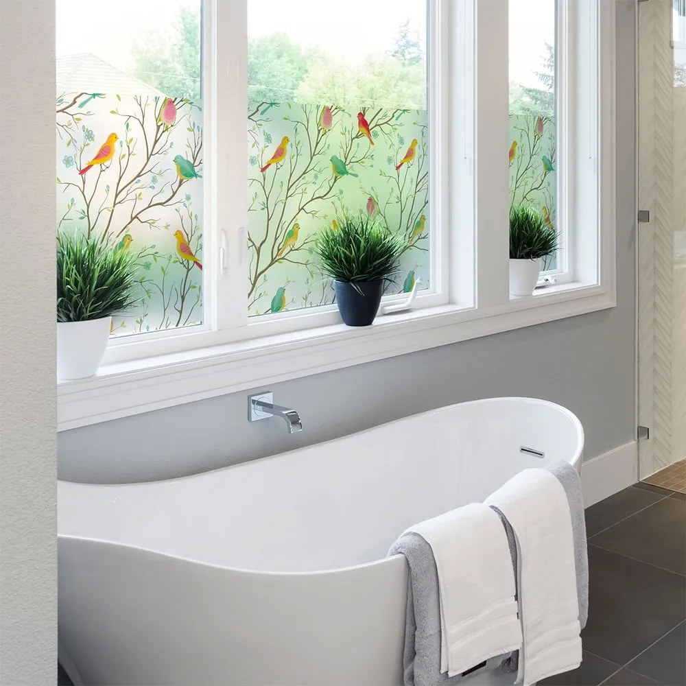 Autocolant pentru geam 200x40 cm Birds in the Forest – Ambiance