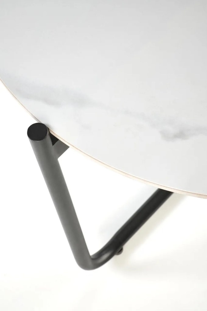 Masa de cafea Acuna S marmura alba/negru ø50/h50 cm