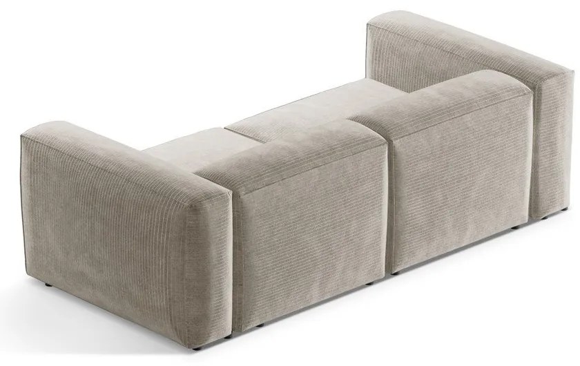 Canapea bej cu tapițerie din catifea reiată 224 cm Bergamo – Cosmopolitan Design