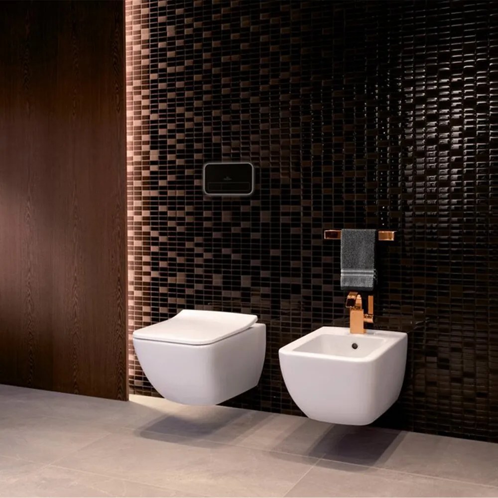 Set vas WC suspendat Villeroy&Boch Venticello Combi-Pack DirectFlush Rimless cu capac softclose alb Alpin CeramicPlus