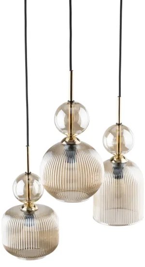 Lustră pe cablu SOPHIA 3xE14/10W/230V negru/bej fumuriu