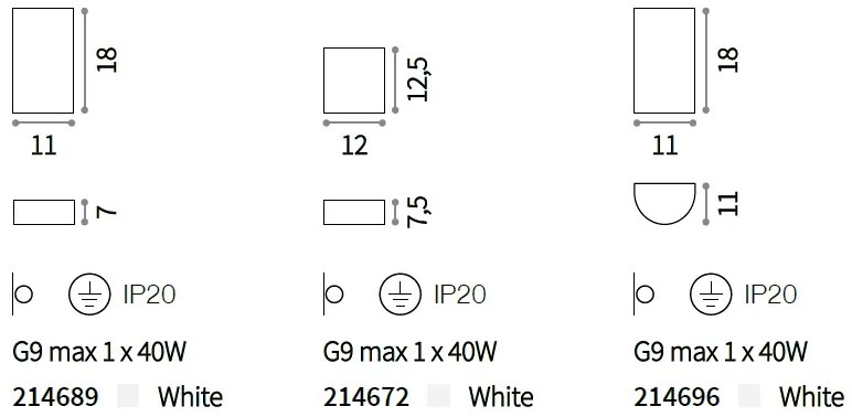 Aplica de perete up/down FLASH GESSO AP1 ROUND 214696
