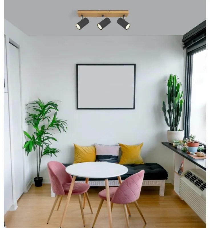 Plafoniera cu 3 spoturi directionabile design modern ROBBY gri grafit