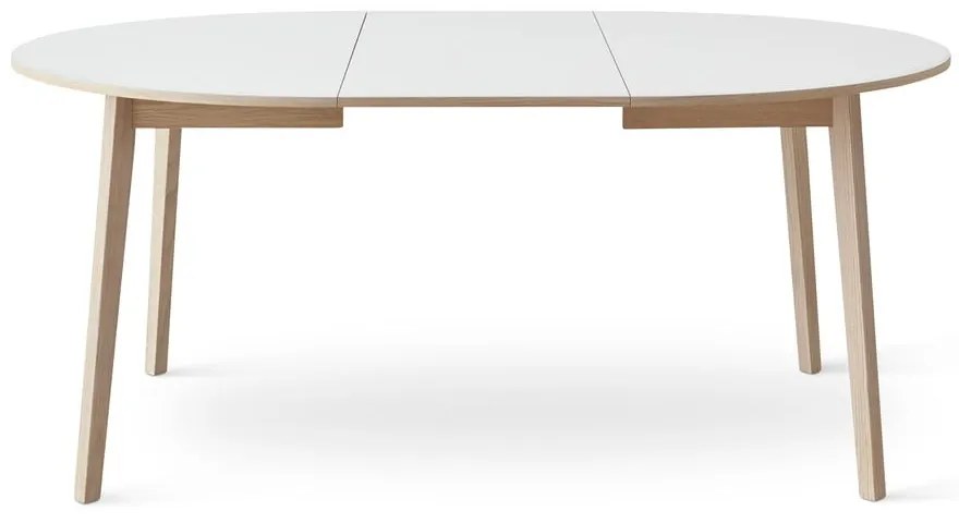 Masă de dining rotundă extensibilă cu blat alb cu blat suplimentar ø 130 cm Single – Hammel Furniture