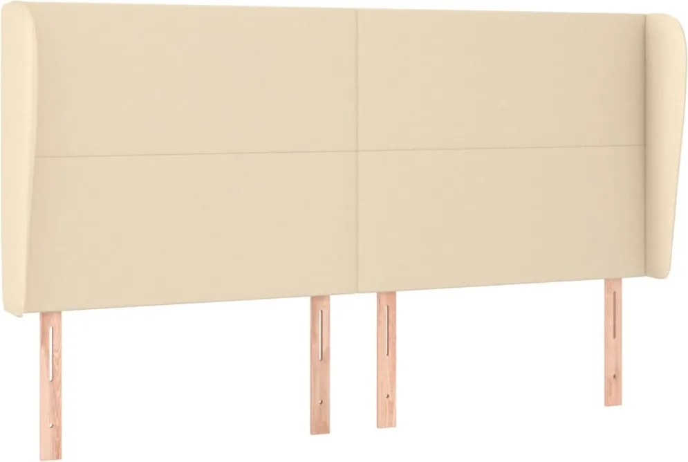 vidaXL Tăblie de pat cu aripioare, crem, 183x23x118/128 cm, textil