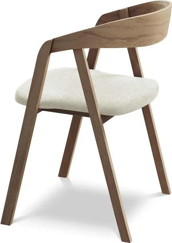 Scaun de sufragerie crem din lemn masiv Erika – Makamii