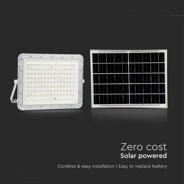 Proiector LED solar de exterior LED/20W/3,2V 4000K alb + telecomandă