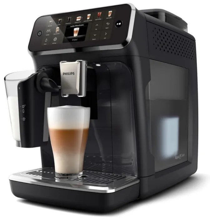 Espressor automat Philips EP5541/50 5500 LatteGo, 1500W, 15 bar, 1,8 L, Rasnita ceramica cu 12 treote, TFT, AquaClean, SilentBrew, AromaExtract, ExtraShot, Negru