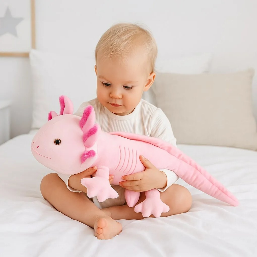 Baby Mix Jucărie de pluș Axolotl roz, 45 cm