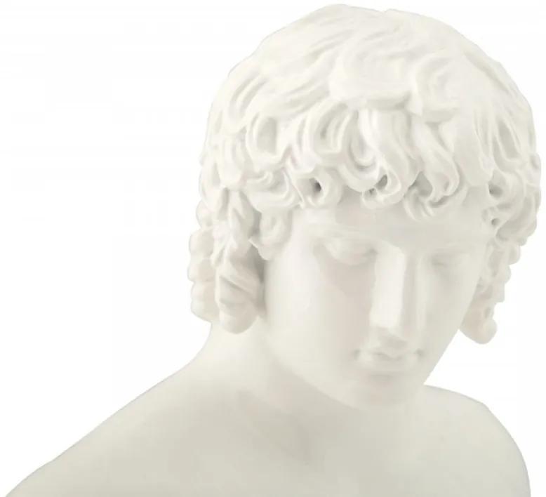 Bust decorativ alb din polirasina, 18,2x12,8x25 cm, Roman Centurion Mauro Ferretti