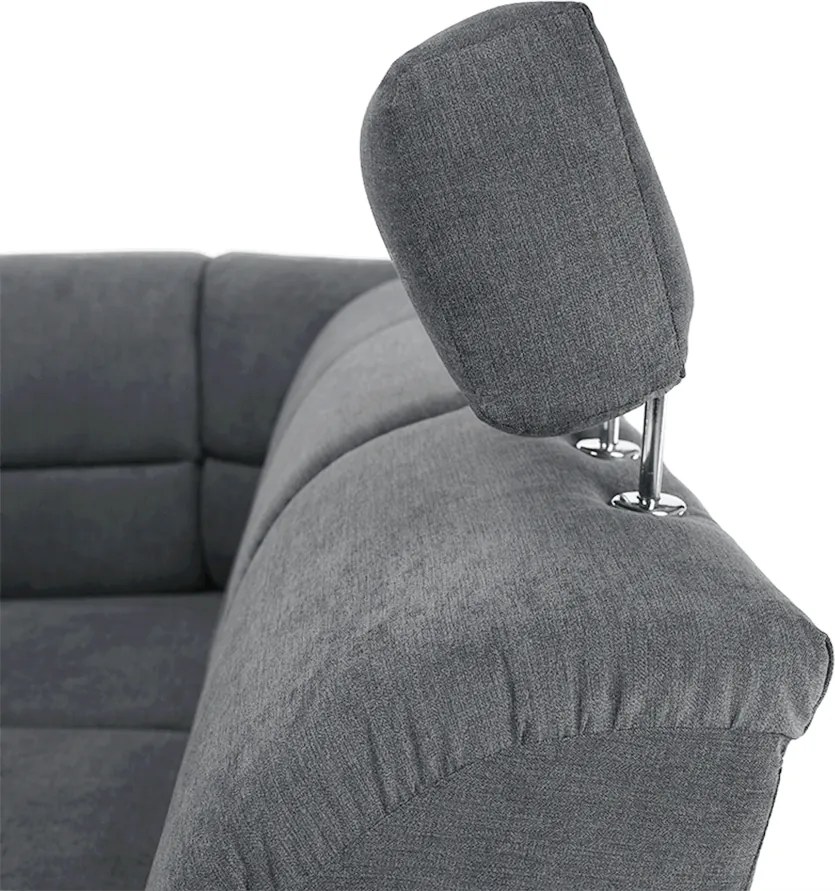 Colţar extensibil, material textil gri, model dreapta, SANTIAGO