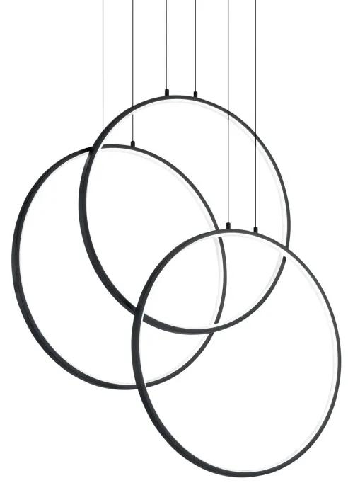 Lustra LED suspendata design geometric circular FRAME PL neagra